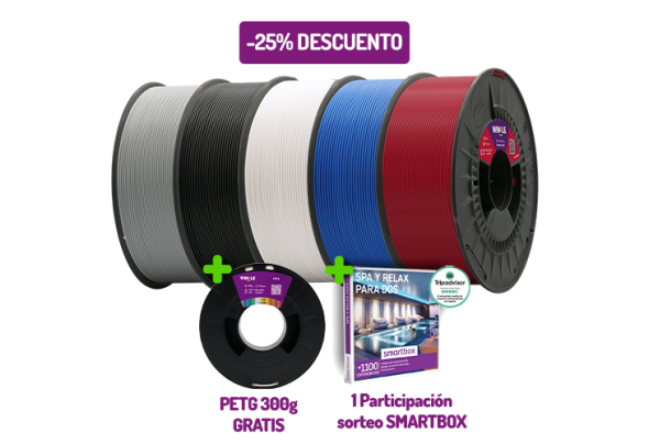 Pack Filamento PLA Mate Winkle. Bobina extra gratis