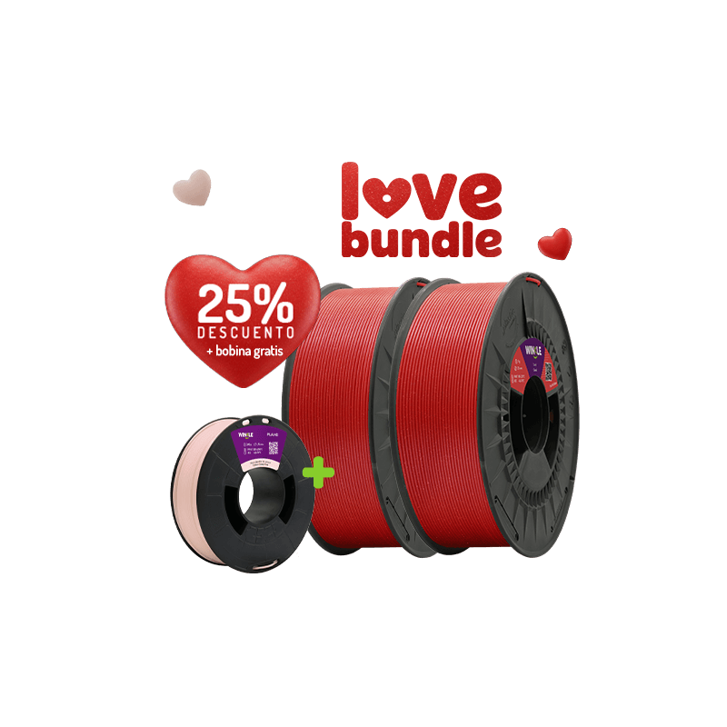 PLA HD coral glitter + bobina gratis | Oferta San Valentín