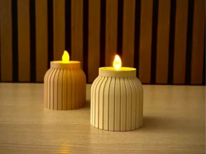 Portavelas realizado en PLA mate con enlace a la descarga para imprimir en casa