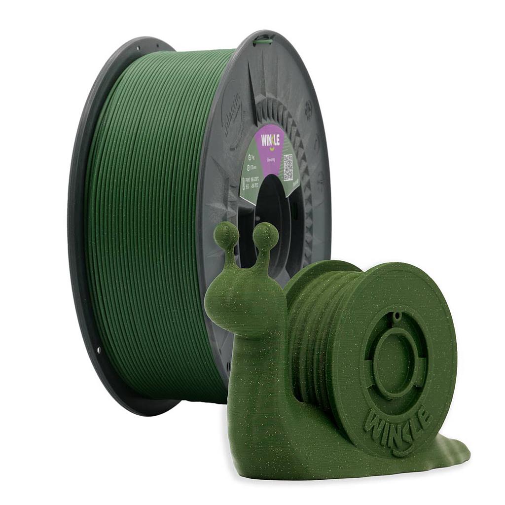 PLA-HD WINKLE 1.75 MM VERDE CON PARTÍCULAS (GLOW ARMY) 1KG