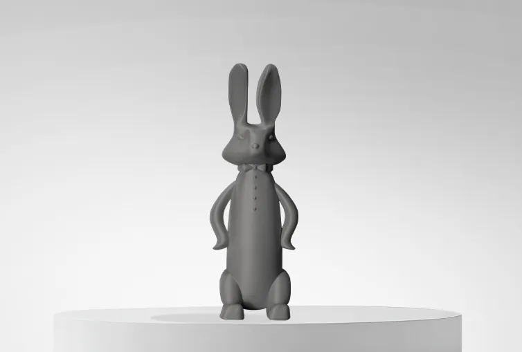 Figura impresa en 3D con Filamento PETG Winkle 1,75mm Gris Ceniza 1kg sobre plataforma y fondo gris