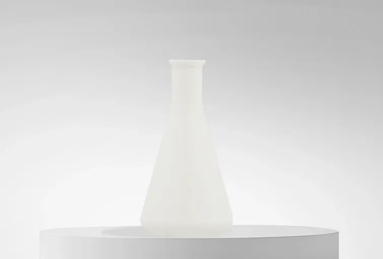 Figure 3D printed with Winkle PP (Polypropylene) Filament White 1,75mm 1,5kg on platform and gray background