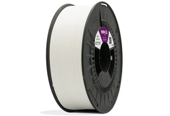 Eine perfekte Wicklung Filament PLA 850 Winkle 1,75mm Eisweiß 1kg auf einer Plattform gelegen