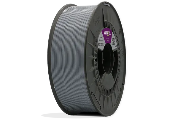 Perfect winding of Winkle PLA 850 Filament Ash Grey 1,75mm 1kg located on platform