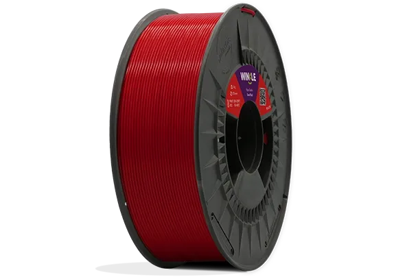 Perfect winding of Winkle PLA PRO Filament Devil Red 1,75mm 300g located on platform