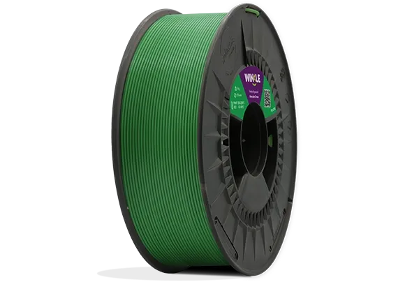 Perfect winding of Winkle PLA PRO Filament Avocado Green 1,75mm 1kg located on platform