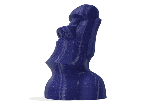 Figura impresa en 3D con Filamento PLA HD Glitter (Partículas) Winkle 1,75mm Azul Noche 1kg