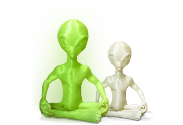 Figura impresa en 3D con Filamento PLA HD Glow (Fosforescente) Winkle 1,75mm Verde Alien 1kg