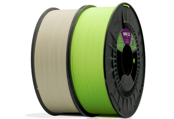 Perfect winding of Winkle PLA HD Filament Glow Alien Green 1,75mm 1kg located on platform