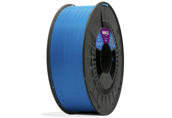 Eine perfekte Wicklung Filament PLA HD Winkle 1,75mm Himmelblau 1kg auf einer Plattform gelegen