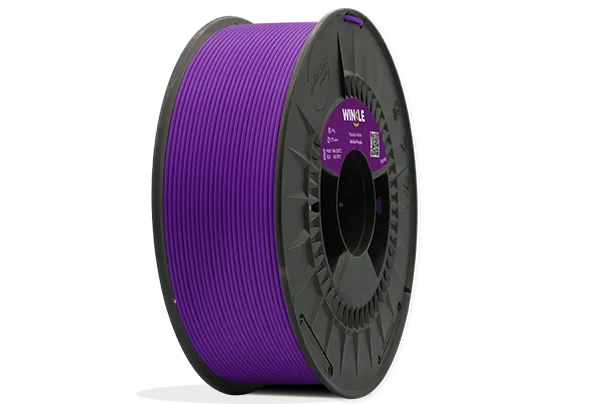 Eine perfekte Wicklung Filament PLA HD Winkle 1,75mm Winkle Violett 1kg auf einer Plattform gelegen