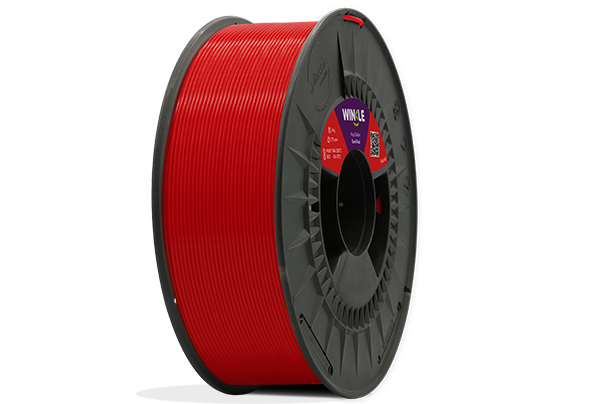 Perfect winding of Winkle PLA HD Filament Devil Red 1,75mm 300g located on platform