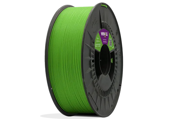 Eine perfekte Wicklung Filament PLA HD Winkle 1,75mm Ecotisa Grün 1kg auf einer Plattform gelegen