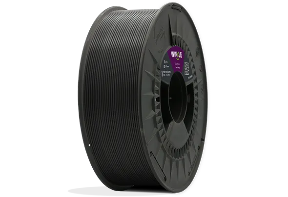 Bobinado perfecto de Filamento PLA Tough (Resistente) Winkle 1,75mm Gris Hierro 300g situado sobre plataforma