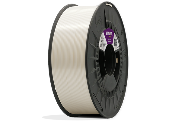 Bobinado perfecto de Filamento PLA Silk (Seda) Winkle 1,75mm Blanco Nieve 1kg situado sobre plataforma