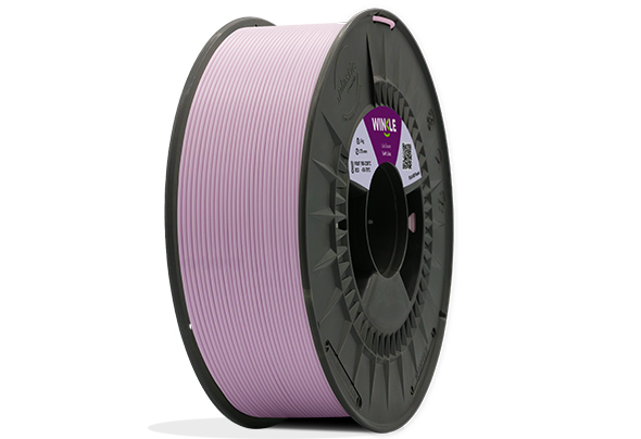 Perfekte Wicklung von PLA Filament HD Pastell Winkle 1,75mm Soft Lilac 300g auf Plattform gelegt